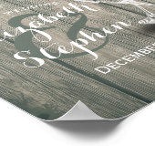 結婚式歓迎レセプション看板 ワインボトルとグラス ポスター (角)