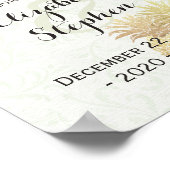 結婚式歓迎レセプション ヴィンテージ ゴールド パイナップル ポスター (角)