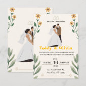結婚式無しでの結婚のお祝いパーティー招待状 招待状 (正面/裏面)