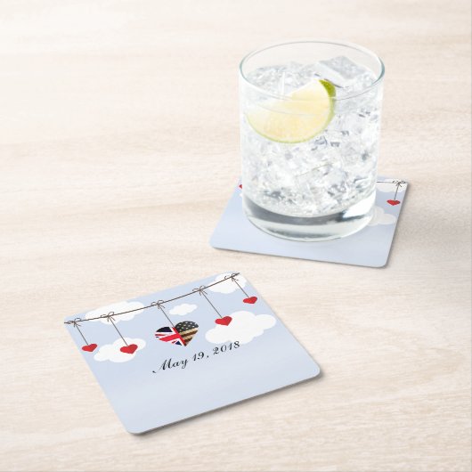 結婚式王室の会 スクエアペーパーコースター (インサイチュ)