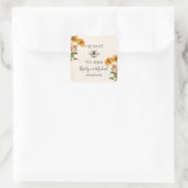 結婚式用にデザインされたモノグラムのステッカー スクエアシール (バッグ)