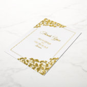 結婚式用の花の装飾付きエレガント・クラシック 箔招待状 (回転した状態)