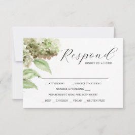 結婚式用アジサイRSVPカード 出欠カード