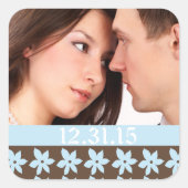 結婚式用シールと写真 スクエアシール (正面)