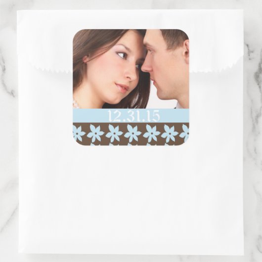 結婚式用シールと写真 スクエアシール (バッグ)