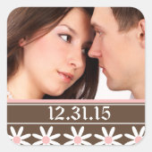 結婚式用シールと写真 スクエアシール (正面)