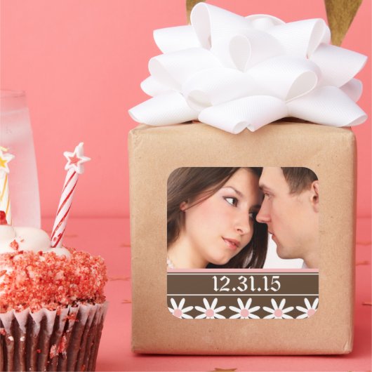 結婚式用シールと写真 スクエアシール (パーティー)