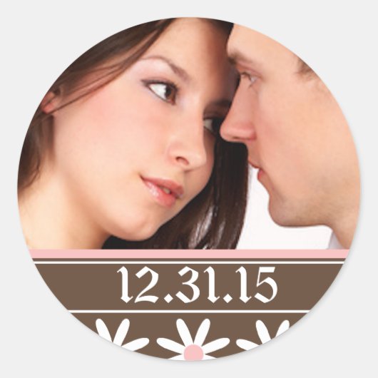 結婚式用シールと写真 ラウンドシール (正面)