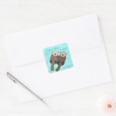 結婚式用シールのカワウソのビーチ結婚式の好意のステッカー スクエアシール (封筒)