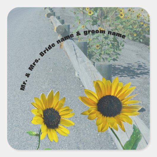 結婚式用シールカジュアル山道花 スクエアシール (正面)