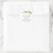 結婚式用シールサンキューシンプルグリーンリー ラウンドシール (バッグ)