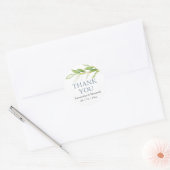 結婚式用シールサンキューシンプルグリーンリー ラウンドシール (封筒)