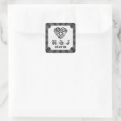 結婚式用シールス結婚テームパンクハートカップ スクエアシール (バッグ)