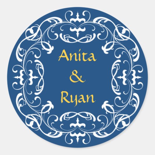 結婚式用シール – ロマンス ラウンドシール (正面)