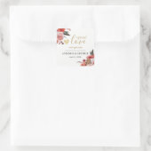 結婚式用ハンドサニタイザーラベル 花 オータム スクエアシール (バッグ)