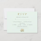  結婚式用蓮の花 ゴールドの縁取り  出欠カード (裏面)