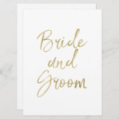 結婚式用 花婿 花嫁 椅子 ドア サイン おしゃれ ゴールド 招待状 (正面/裏面)