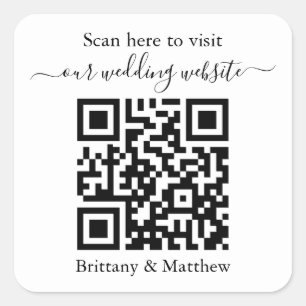 結婚式用QRコードウェブサイトステッカー スクエアシール