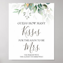 結婚式目前のシャワーゲーム いくつのキス ポスター