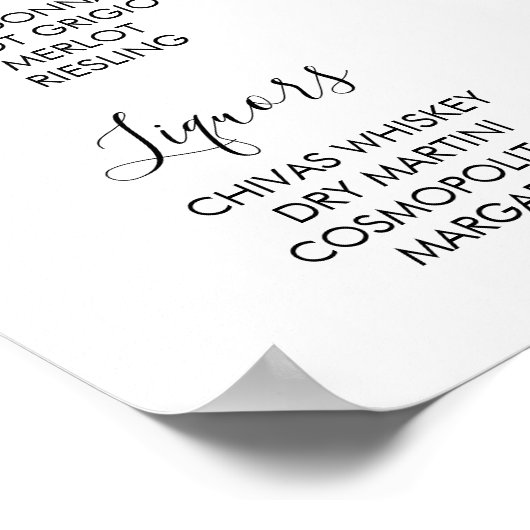 結婚式看板 - バーメニュー 水彩グリーン看板 ポスター (角)