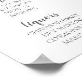 結婚式看板 - バーメニュー 水彩花イラスト看板 ポスター (角)