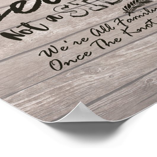 結婚式看板 席を選んで 側を選ばない 木と花 ポスター (角)