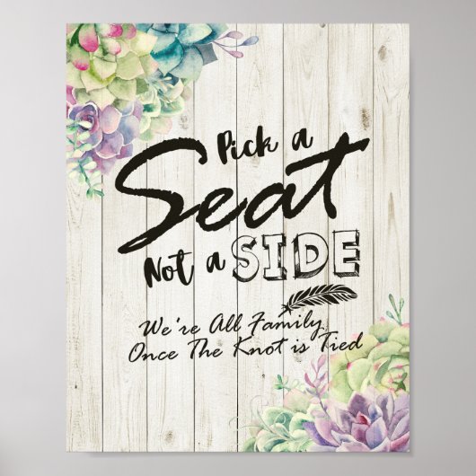 結婚式看板 席を選んで、陣営じゃない ハーブの木 ポスター (正面)