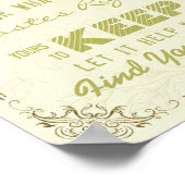 結婚式着席用ガラス 今夜の席はどこ？ ポスター (角)