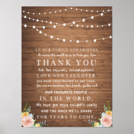 結婚式素朴のフローラサンキューカード ポスター