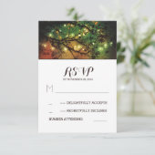 結婚式素朴のRSVPカードを点灯 出欠カード (スタンド正面)