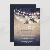 結婚式素朴のRSVPカードを点灯 出欠カード (正面/裏面)