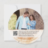 結婚式素朴写真QRコードウェブサイトの日付を保存 招待状 (裏面)