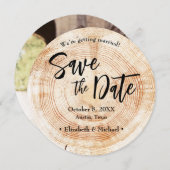 結婚式素朴写真QRコードウェブサイトの日付を保存 招待状 (正面/裏面)