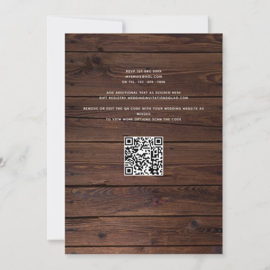 結婚式素朴披露宴パーティーリハーサル写真 招待状 (裏面)