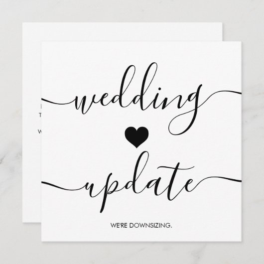 結婚式縮小のお知らせ プライベートウェディングアップデート 案内状 (正面/裏面)