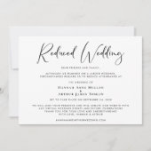 結婚式縮小 エレガントなカリグラフィー 案内状 (正面)
