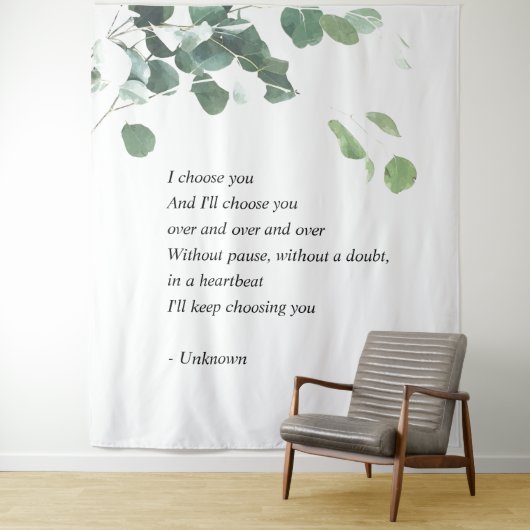 結婚式背景タペストリー 水彩ユーカリ タペストリー (インサイチュ)