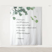 結婚式背景タペストリー 水彩ユーカリ タペストリー (正面)