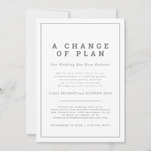 結婚式計画変更のお知らせがストリーミングで配信中 セーブザデート (正面)