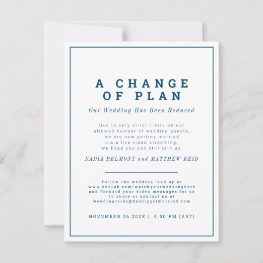 結婚式計画変更のお知らせを今すぐストリーミング セーブザデート (正面)