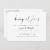 結婚式計画変更スクリプト - 結婚式延期のお知らせ インビテーションポストカード (正面/裏面)