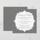 結婚式計画変更 灰色 結婚式延期カード 招待状 (正面/裏面)