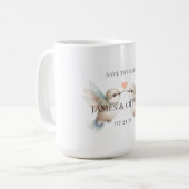 結婚式記念日テーマを保存 コーヒーマグカップ (正面左)