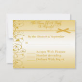 結婚式誓約の更新の応答の招待状 出欠カード (正面)