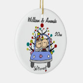 結婚式車の第1クリスマスのパーソナライズなオーナメント セラミックオーナメント (右)