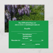 結婚式返信カード 藤 紫 緑 出欠カード (正面/裏面)