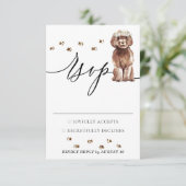 結婚式返信 ブラウン キャバプー 犬 出欠カード (スタンド正面)