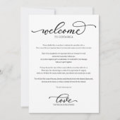 結婚式週末のご案内プログラム おしゃれなスクリプト 招待状 (正面)