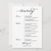 結婚式週末のご案内プログラム おしゃれなスクリプト 招待状 (裏面)