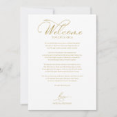 結婚式週末の予定　エレガントなスクリプト　ウェルカム 招待状 (正面)